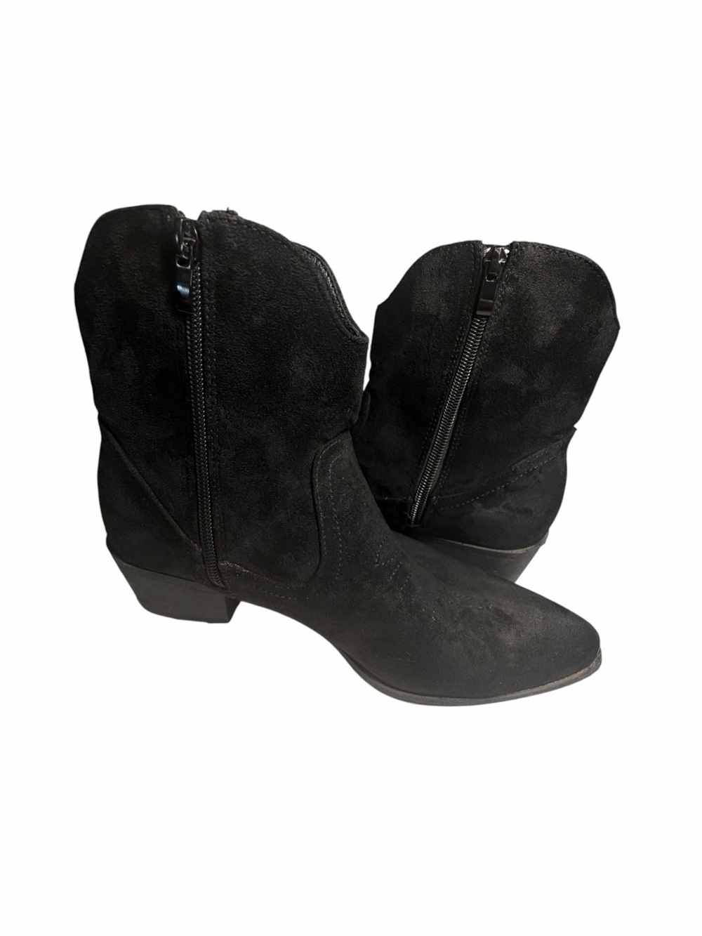 Olivia & Kate Black Suede Pointed Toe Ankle Boots - Women's 9